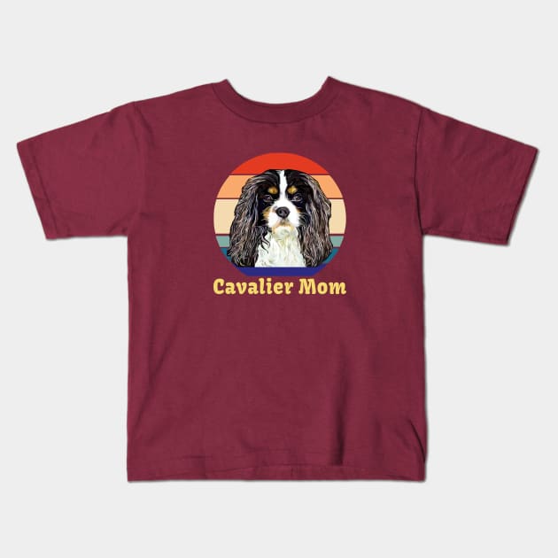 Tri Colored Cavalier King Charles Spaniel Mom Kids T-Shirt by Cavalier Gifts